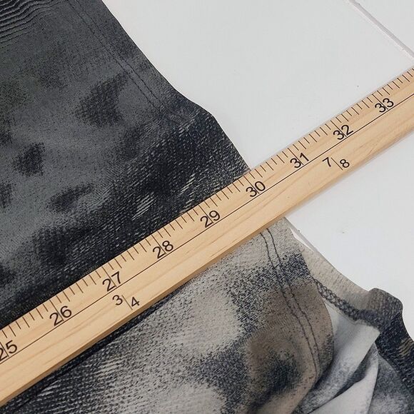 Clara Sun Woo Sharkbite Hem Animal Print Tunic Size Large Ruched Wrists Artsy - Picture 8 of 8